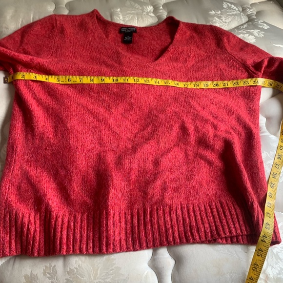 Daniel Bishop Coral Red 100% Cashmere V-Neck Sweater Size 3X - Picture 5 of 6